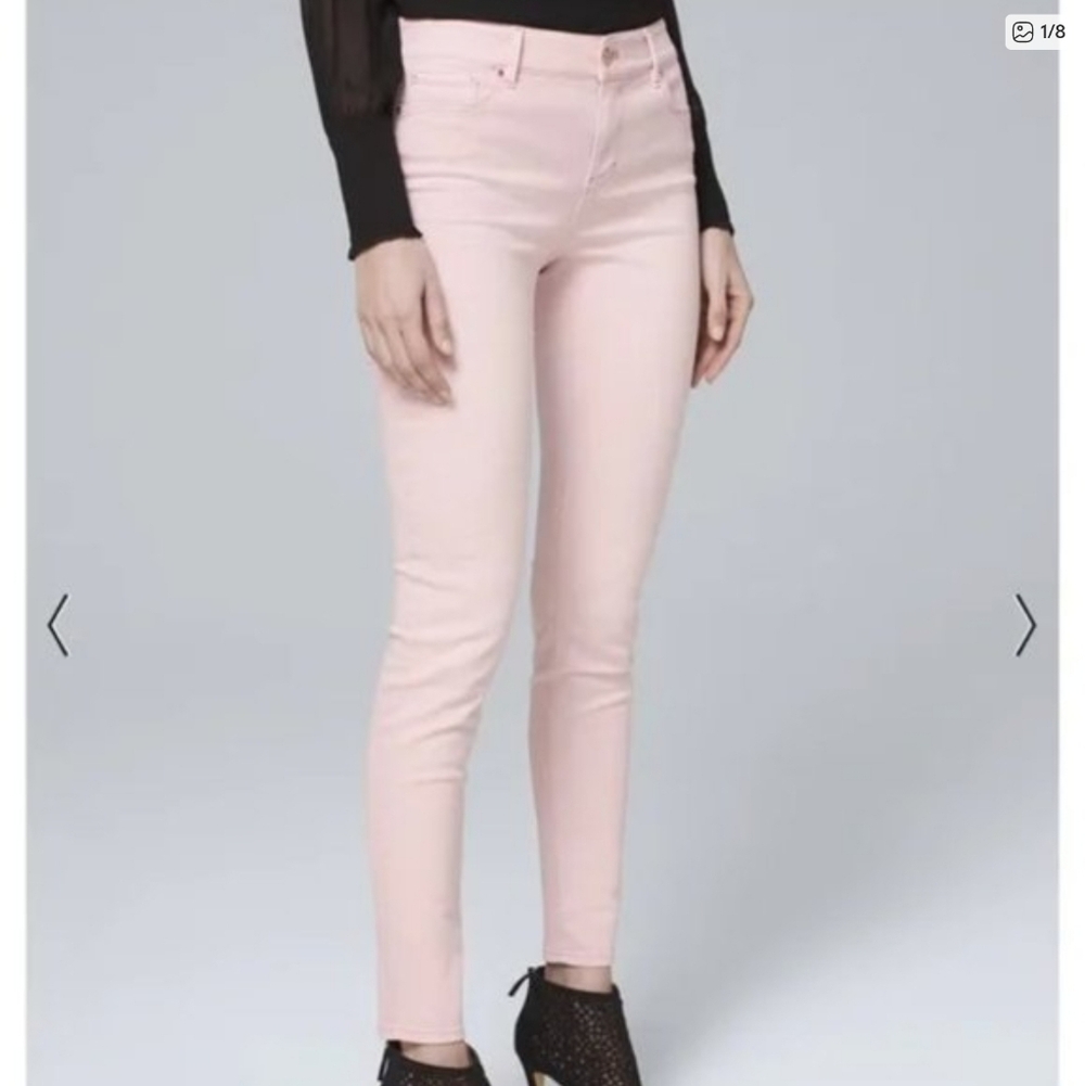 White House Black Market High-Rise Skinny Ankle Pink Jeans Size 2 NWT